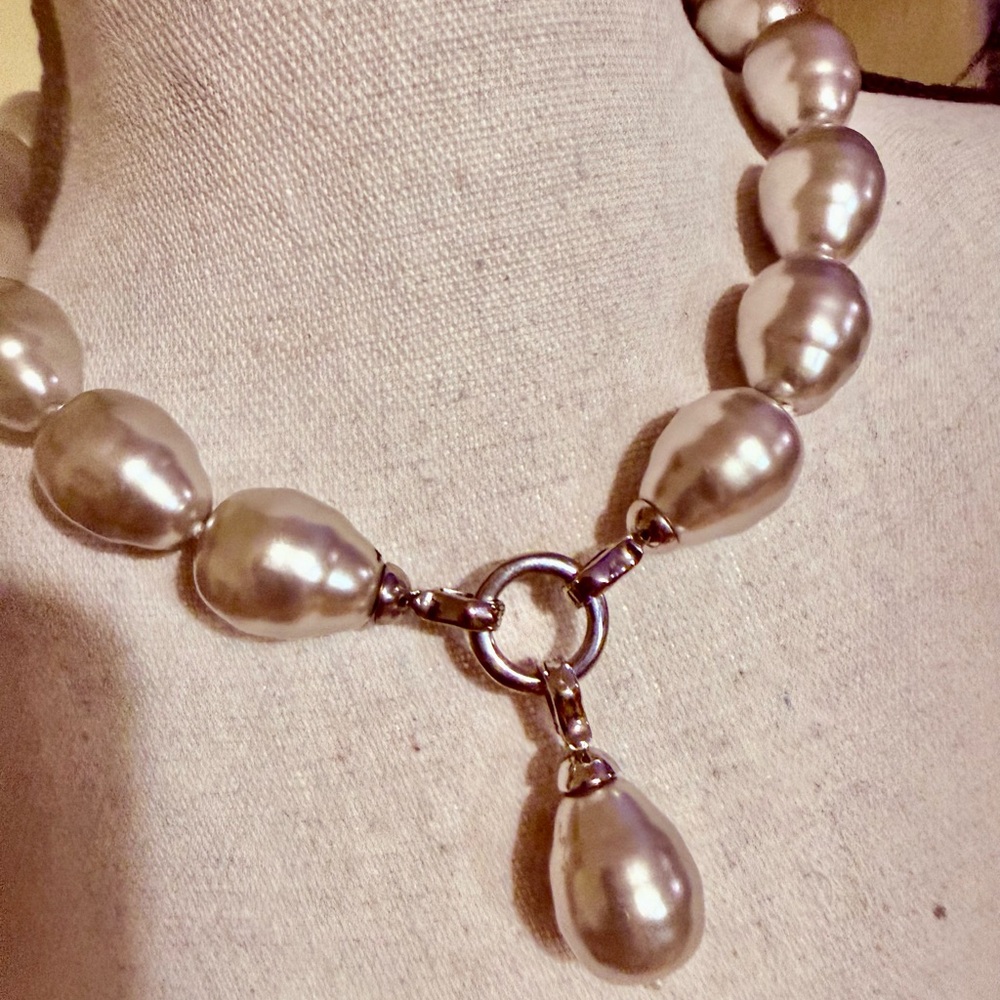 Classic Ivory Pearl Drop Necklace - Women Jewelry